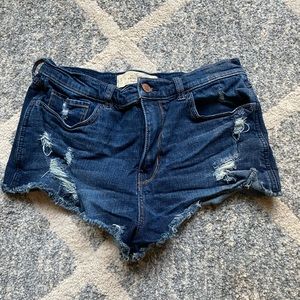 Dark Wash Hollister High-Rise Shorts